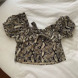 The Kript snakeskin print babydoll top size xs